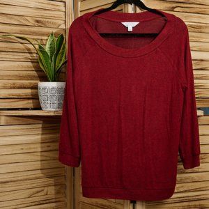 Market & Spruce Paulsen Brushed Jersey Easy Top - L